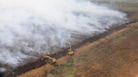 Upaya tim gabungan dalam pemadaman kebakaran hutan dan lahan di wilayah provinsi Sumatera Selatan. (Dok. BNPB)
