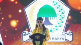 Pendakwah Gus Miftah ketika berkesempatan memberikan Tausiyah saat HUT Partai Golkar ke-59 yang dihelat di Kantor DPP Partai Golkar, Jakarta Barat, Senin (6/11/2023).  (Instagram.com/@golkar.indonesia)