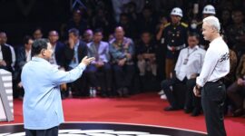 Acara Debat perdana Calon Presiden (Capres) 2024 yang digelar di kantor KPU.  (Dok. Tim Media Prabowo-Gibran)