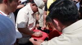 Menteri Pertahanan, Prabowo Subianto meresmikan pembukaan turnamen U-17 Nusantara Open 2023 di Bekasi. (Dok. Tim media Prabowo Subianto)