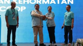 Capres nomor urut dua yang juga Ketua Dewan Induk Koperasi Unit Desa (Inkud) Prabowo Subianto acara seminar nasional koperasi Mitra Digital Sejahtera (MDS Coop) di Desa Cinangka, Purwakarta. (Dok. Tim Media Prabowo)
