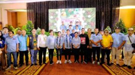 Cawapres nomor urut 2 Gibran Rakabuming Rakasaat menghadiri perayaan Natal DPD Golkar Sulawesi Utara di Sutan Raja Hotel and Convention Manado. (Dok. Tim Media Prabowo-Gibran)