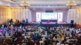 Calon Presiden nomor urut 2, Prabowo Subianto, Menghadiri Deklarasi Pujakesuma Jambi ini digelar di Abadi Convention Center (ACC), Jambi.. (Dok. Tim Media Prabowo-Gibran)
