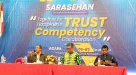 Gathering dan Sarasehan LSP Talenta Wirausaha Nusantara untuk Penguatan Kewirausahaan dan UKM di Indonesia, yang di hadiri oleh Martshudy Khahar, S.E., Deputi Bidang Usaha Mikro Kementrian Koperasi dan UMKM RI, dan NS. Aji Martono, Komisioner Badan Nasional Sertifikasi Profesi (BNSP) di Grya Persada Hotel, Kaliurang - Jogjakarta (9/3/24). (Doc.Ist)